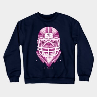 American Pug Football Purple Crewneck Sweatshirt